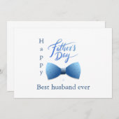 夫最高のは常に青い弓タイ父のデイカード 招待状 (正面/裏面)