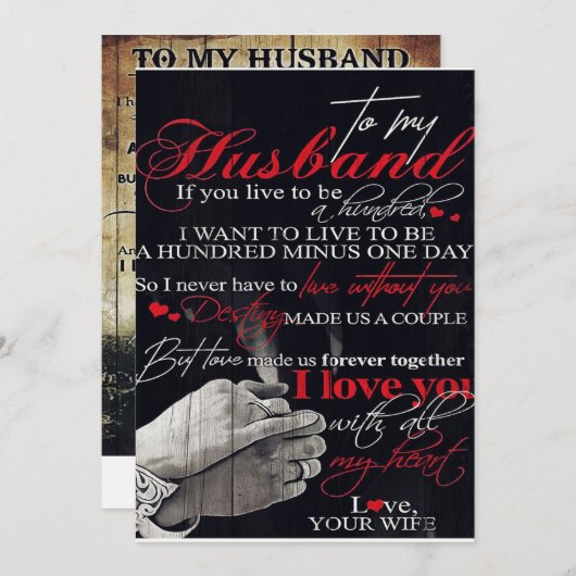 夫最高のへの贈り物 |夫の引用文 シーズンカード (正面/裏面)