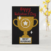 夫最高のグリッターバレンタインカード カード (黄色い花)