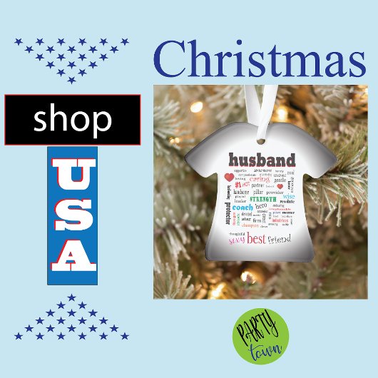 夫最高のワンダフルA1ワードクラウド オーナメント