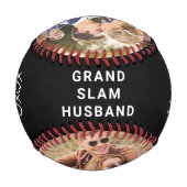 夫最高の写真ブラック 野球ボール (裏面)