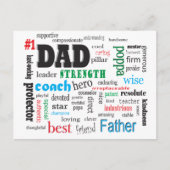 夫最高の言葉の雲💙彼のためのロマンチックな贈り物 ポストカード (正面)