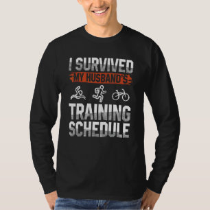夫生き延び訓練トライアスロンアスリート泳ぐ Tシャツ