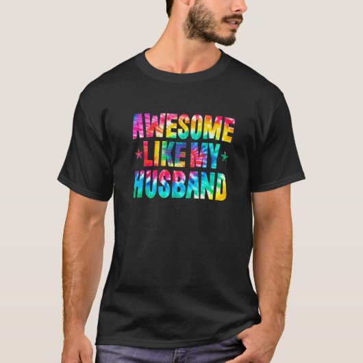 夫素晴らしの絞り染め親の日のように Tシャツ (正面)