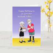 夫素晴らし誕生日グリーティングカード カード (黄色い花)