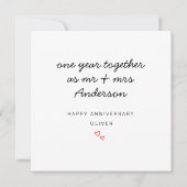 夫結婚妻1周年記念カード (正面)