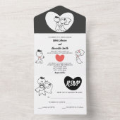 夫結婚婦 | RSVP応答と結婚 オールインワン招待状 (内側)