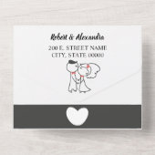 夫結婚婦 | RSVP応答と結婚 オールインワン招待状 (裏面)