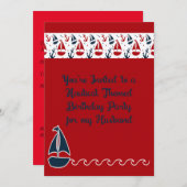 夫航海ののテーマ誕生日パーティー 招待状 (正面/裏面)