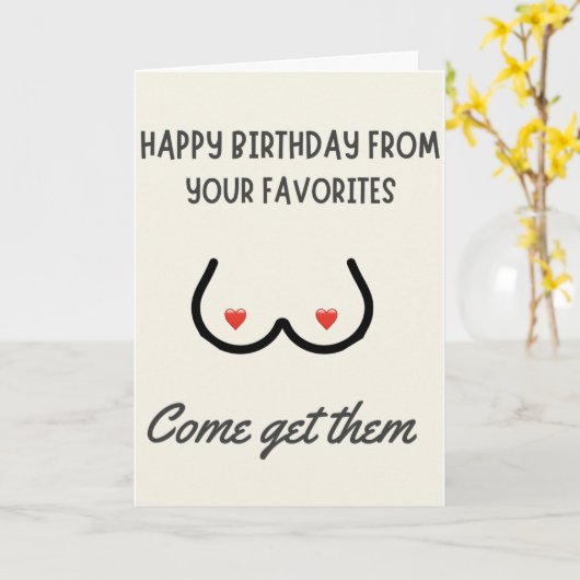 夫誕生日おもしろいメンズボーイフレンドHim Day カード (黄色い花)