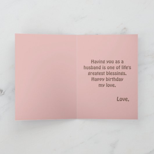 夫誕生日の名刺モダン カード (内部)