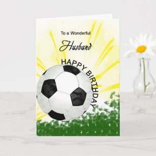 夫誕生日サッカーカード カード