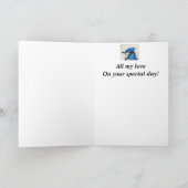 夫誕生日ハンサムブルージェイウォーターカラー カード (内部)