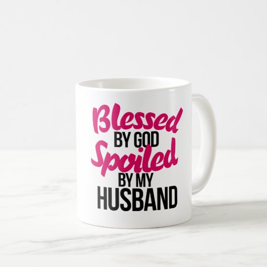 夫賛美に甘やかされた神によって コーヒーマグカップ (正面右)
