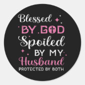 夫賛美妻クリスチャンに甘やかされた神によって ラウンドシール (正面)