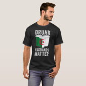 夫飲物質アルジェリア国旗のドリンク Tシャツ (正面フル)