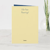 夫1周年記念ブルー金ゴールドかわいい鳥 カード (裏面)