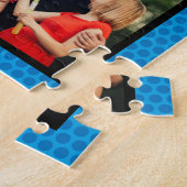 夫12フォトコラージュ漫画ブックおもしろいブルー ジグソーパズル (側面)