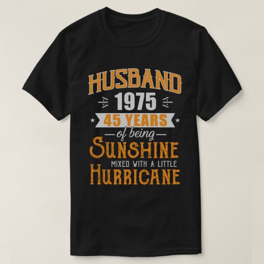 夫1975年贈与、45年結婚記念 Tシャツ (デザイン正面)