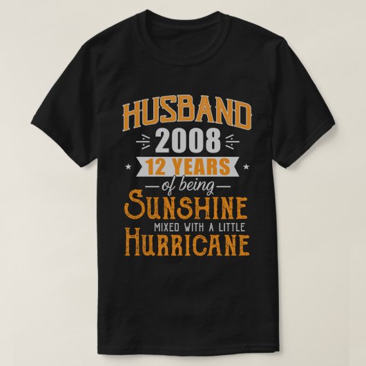 夫2008年贈与、12年結婚記念 Tシャツ (デザイン正面)