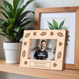 夫5周年記念結婚贈キス レーザー彫刻フレーム