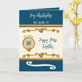 夫50周年我々はそれを青くした カード (黄色い花)