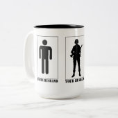 夫…あなたの夫…私の夫のコーヒーc ツートーンマグカップ (正面左)
