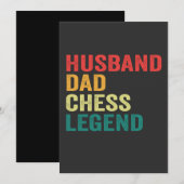 夫 チェス伝説 面白い 父の日 レトロ 招待状 (正面/裏面)