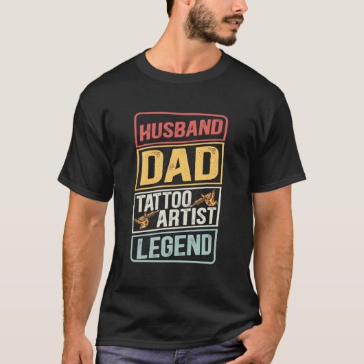 夫・パパ・タトゥー・伝説 父の日 Tシャツ (正面)