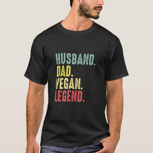 夫 パパ ベジタリアン伝説 最高のお父さん ダディ 結婚 Tシャツ (正面)