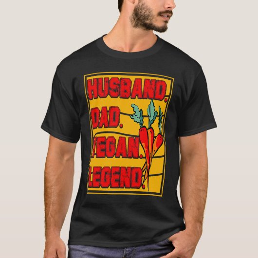夫 パパ ヴィーガン レジェンド ビーガン ビーガン 格言 Tシャツ (正面)