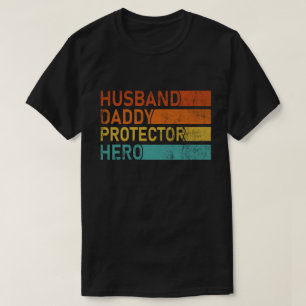夫 パパ 守護者 ヒーロー クールなヴィンテージスタイル Tシャツ
