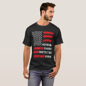 夫 パパ 守護者 ヒーロー 父の日 プレゼント Tシャツ (正面フル)