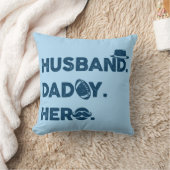 夫。パパ。英雄。レトロ図 クッション (ブランケット)