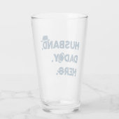 夫。パパ。英雄。レトロ図 タンブラーグラス (裏面)