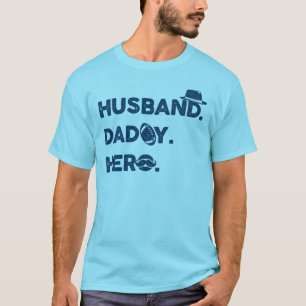 夫。パパ。英雄。レトロ図 Tシャツ