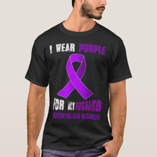 夫 – マイ線維筋痛戦士 Tシャツ (正面)