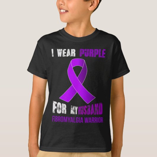 夫 – マイ線維筋痛戦士 Tシャツ (正面)