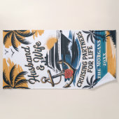 夫+妻クルージングパートナーの生活カスタム用 ビーチタオル (正面)