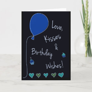 ***夫***愛、キス、誕生日の願い カード
