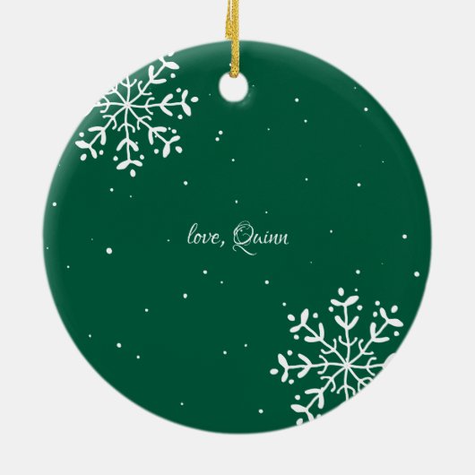 夫 | 感傷的な写真記念クリスマス セラミックオーナメント (裏面)