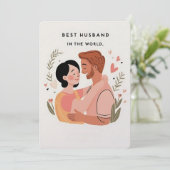 "夫"最高のテンダー抱擁ホリデーカード シーズンカード (スタンド正面)