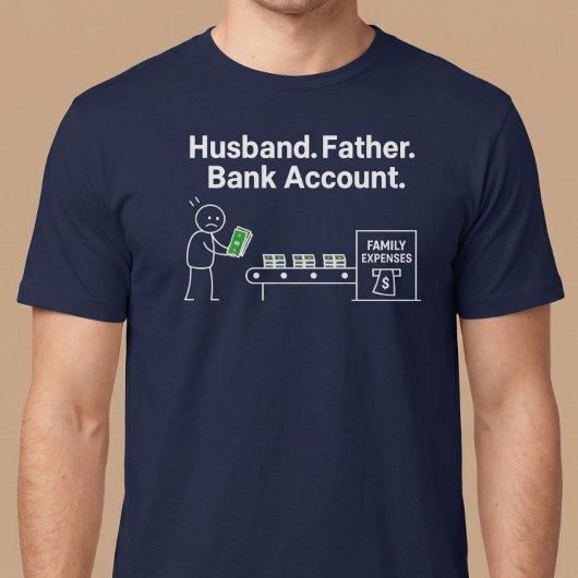 夫。父。口座。 Tシャツ