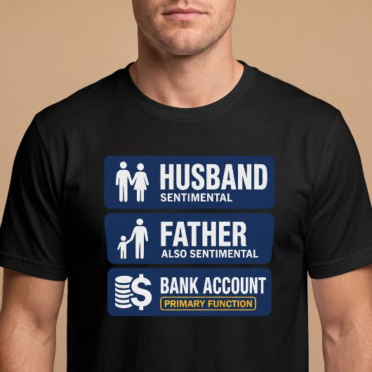 夫。父。口座。 Tシャツ