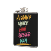 夫、父、王、幸せな人 | 父の日 フラスク (左)