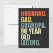 夫 父 祖父 80歳の伝説 80歳の誕生日 ポストカード (正面/裏面)