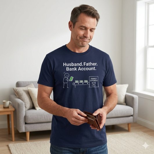 夫。父。銀行口座。 Tシャツ