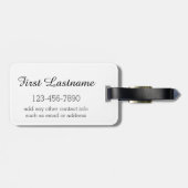 夫 - 遊び心のある黒のカリグラフィーでおしゃれな旦那様 ラゲッジタグ (裏面横)