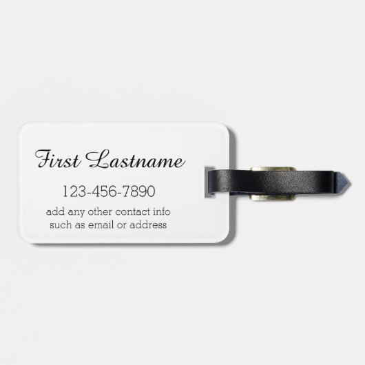 夫 - 遊び心のある黒のカリグラフィーでおしゃれな旦那様 ラゲッジタグ (裏面横)