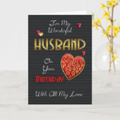 夫、金ゴールドの効果の誕生日 カード (黄色い花)